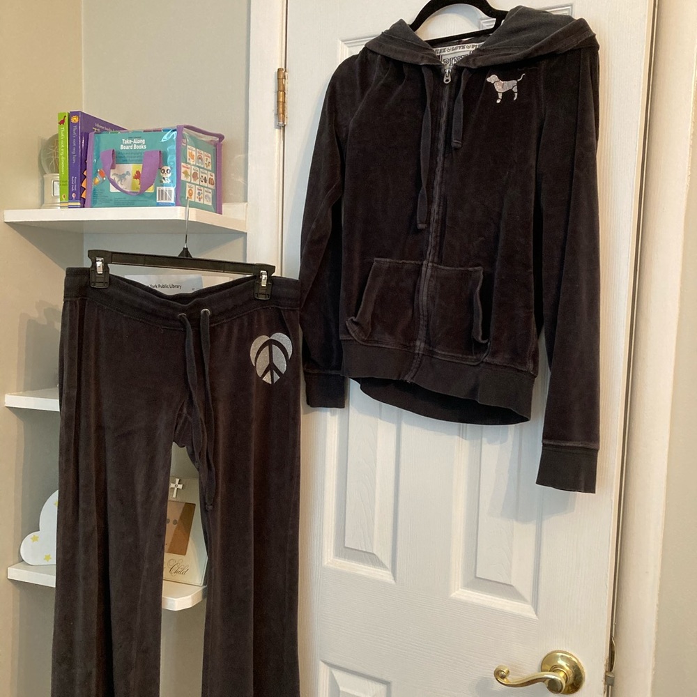 Victoria’s Secret PINK Black Velour Tracksuit